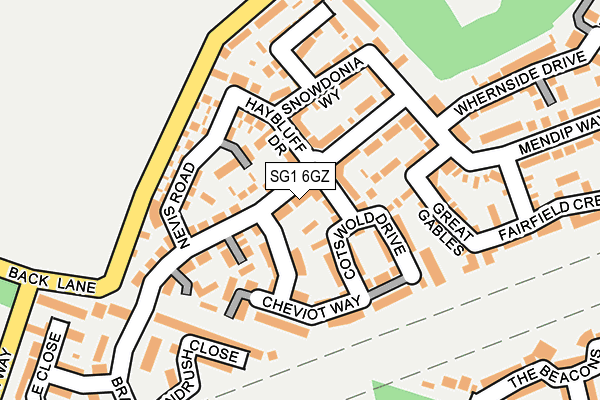 SG1 6GZ map - OS OpenMap – Local (Ordnance Survey)