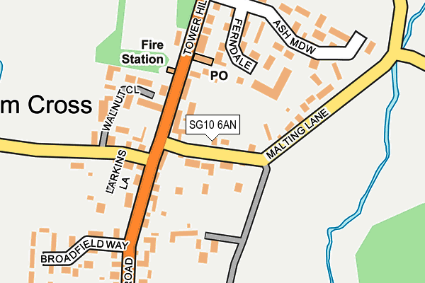 SG10 6AN map - OS OpenMap – Local (Ordnance Survey)