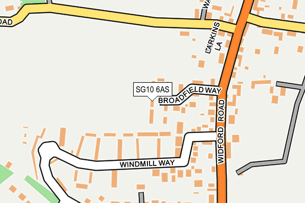 SG10 6AS map - OS OpenMap – Local (Ordnance Survey)