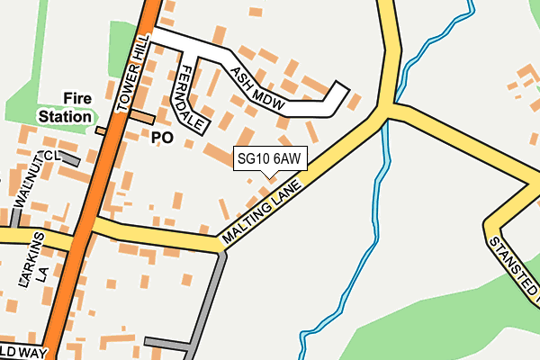 SG10 6AW map - OS OpenMap – Local (Ordnance Survey)