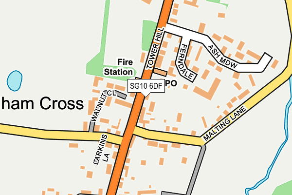 SG10 6DF map - OS OpenMap – Local (Ordnance Survey)