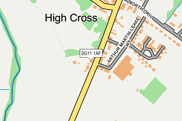 SG11 1AF map - OS OpenMap – Local (Ordnance Survey)