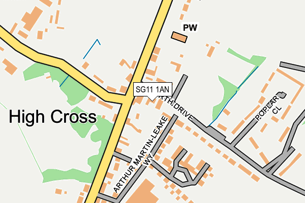 SG11 1AN map - OS OpenMap – Local (Ordnance Survey)