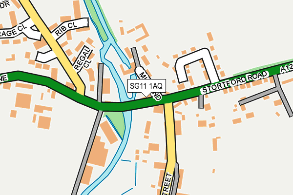 SG11 1AQ map - OS OpenMap – Local (Ordnance Survey)