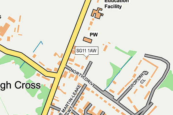 SG11 1AW map - OS OpenMap – Local (Ordnance Survey)