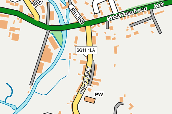 SG11 1LA map - OS OpenMap – Local (Ordnance Survey)