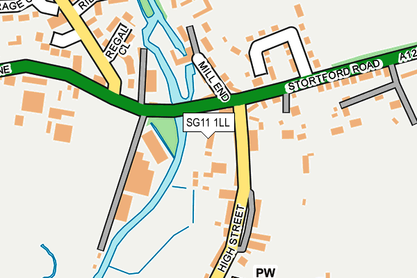 SG11 1LL map - OS OpenMap – Local (Ordnance Survey)