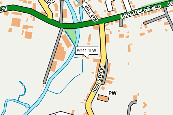 SG11 1LW map - OS OpenMap – Local (Ordnance Survey)