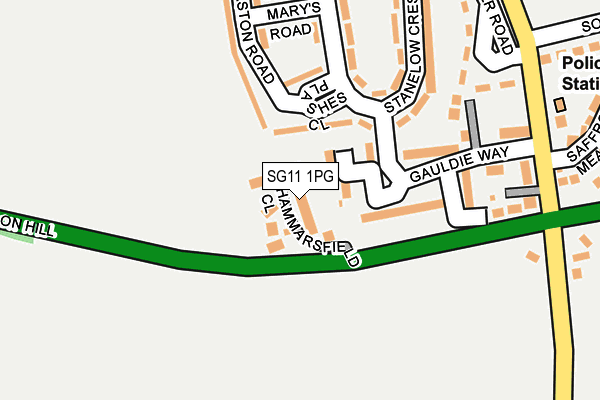 SG11 1PG map - OS OpenMap – Local (Ordnance Survey)