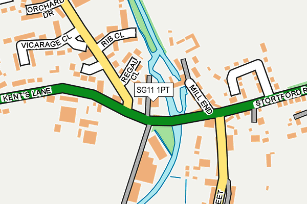 SG11 1PT map - OS OpenMap – Local (Ordnance Survey)