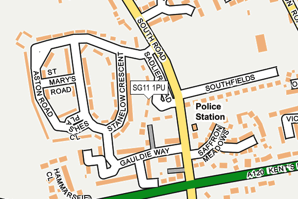 SG11 1PU map - OS OpenMap – Local (Ordnance Survey)