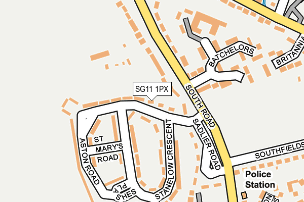 SG11 1PX map - OS OpenMap – Local (Ordnance Survey)