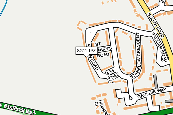 SG11 1PZ map - OS OpenMap – Local (Ordnance Survey)