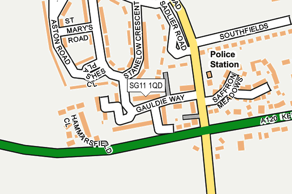 SG11 1QD map - OS OpenMap – Local (Ordnance Survey)