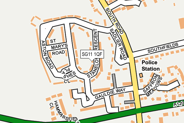 SG11 1QF map - OS OpenMap – Local (Ordnance Survey)