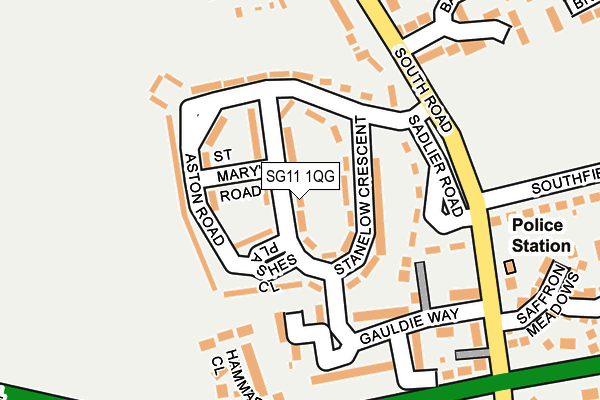 SG11 1QG map - OS OpenMap – Local (Ordnance Survey)