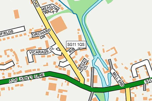 SG11 1QS map - OS OpenMap – Local (Ordnance Survey)