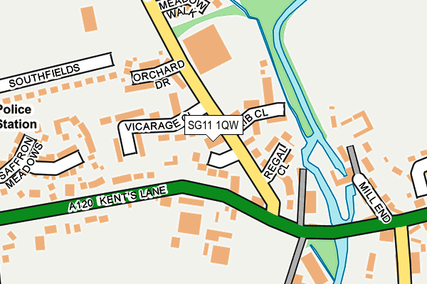 SG11 1QW map - OS OpenMap – Local (Ordnance Survey)