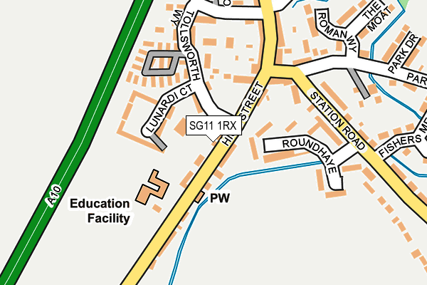 SG11 1RX map - OS OpenMap – Local (Ordnance Survey)