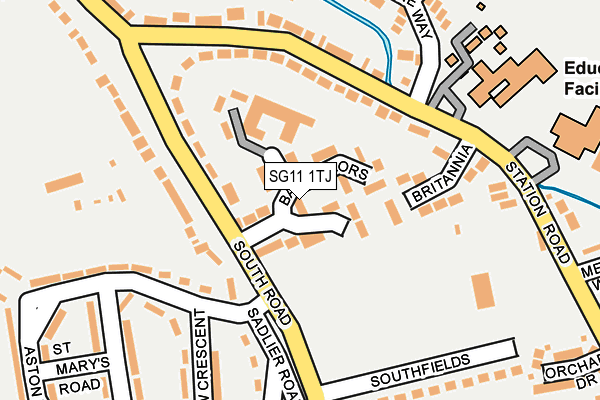 SG11 1TJ map - OS OpenMap – Local (Ordnance Survey)