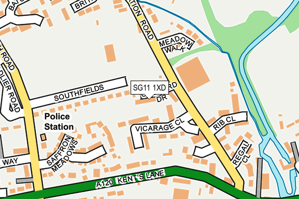 SG11 1XD map - OS OpenMap – Local (Ordnance Survey)