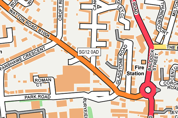 SG12 0AD map - OS OpenMap – Local (Ordnance Survey)