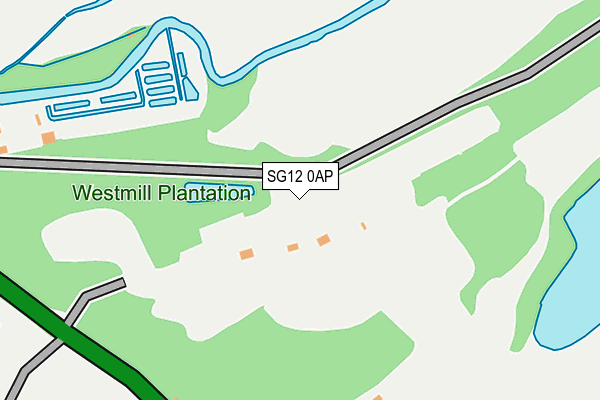 SG12 0AP map - OS OpenMap – Local (Ordnance Survey)