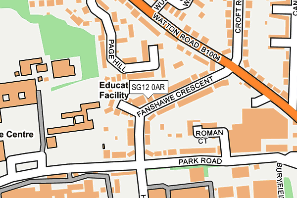 SG12 0AR map - OS OpenMap – Local (Ordnance Survey)