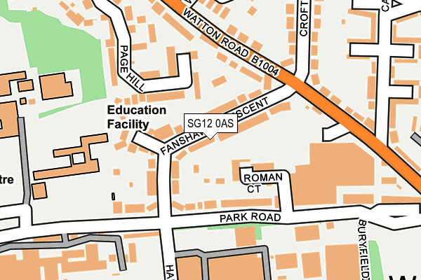 SG12 0AS map - OS OpenMap – Local (Ordnance Survey)