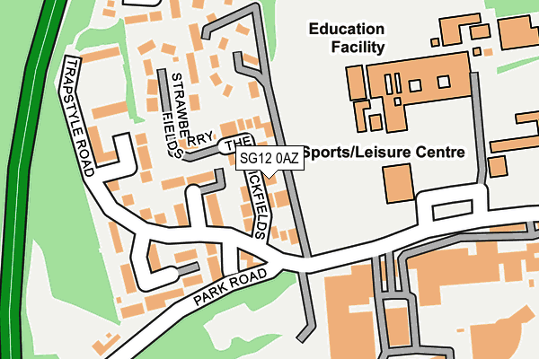 SG12 0AZ map - OS OpenMap – Local (Ordnance Survey)