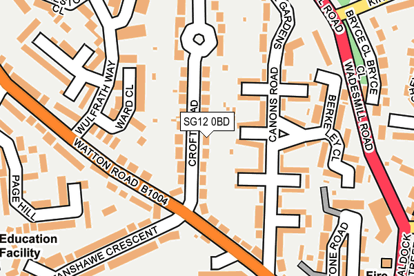 SG12 0BD map - OS OpenMap – Local (Ordnance Survey)