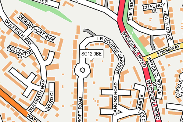 SG12 0BE map - OS OpenMap – Local (Ordnance Survey)