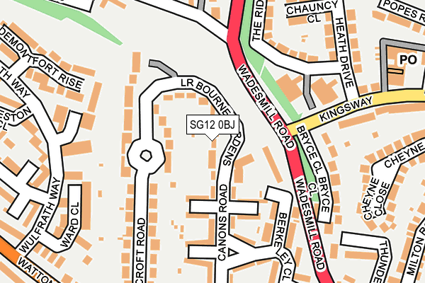 SG12 0BJ map - OS OpenMap – Local (Ordnance Survey)