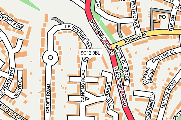 SG12 0BL map - OS OpenMap – Local (Ordnance Survey)