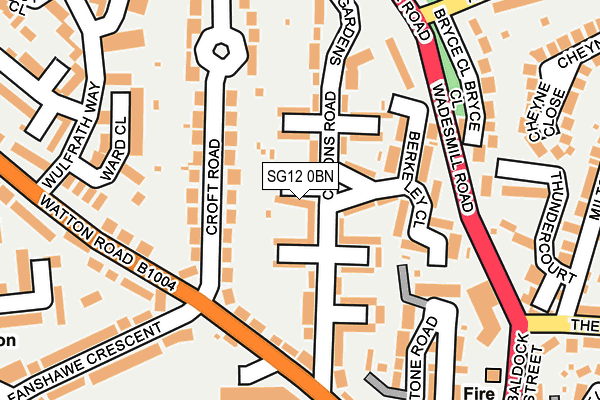 SG12 0BN map - OS OpenMap – Local (Ordnance Survey)