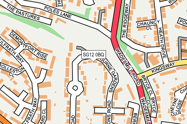 SG12 0BQ map - OS OpenMap – Local (Ordnance Survey)