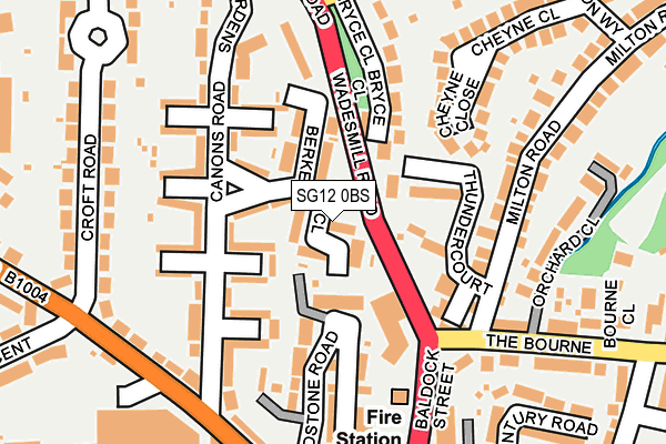 SG12 0BS map - OS OpenMap – Local (Ordnance Survey)