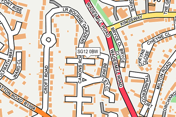 SG12 0BW map - OS OpenMap – Local (Ordnance Survey)