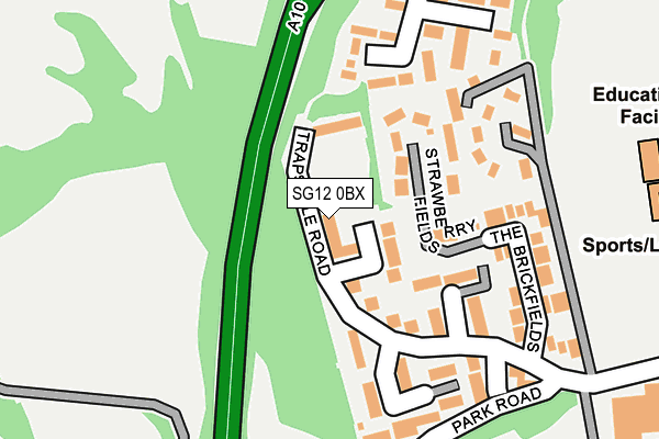 SG12 0BX map - OS OpenMap – Local (Ordnance Survey)