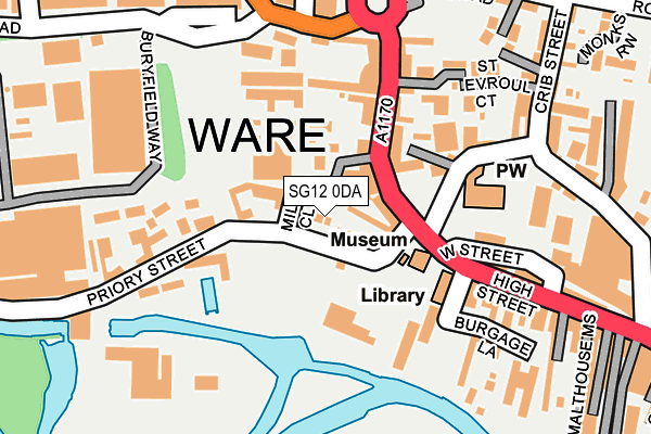 SG12 0DA map - OS OpenMap – Local (Ordnance Survey)