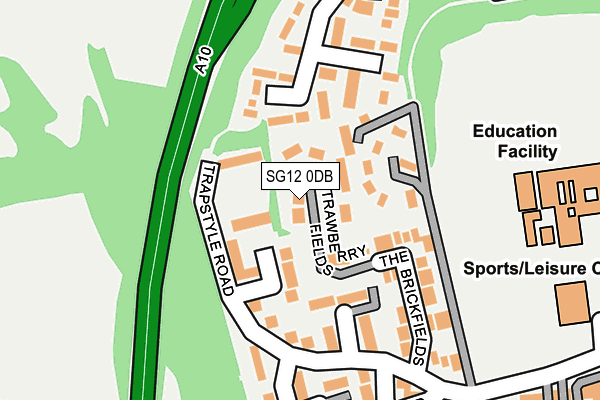 SG12 0DB map - OS OpenMap – Local (Ordnance Survey)