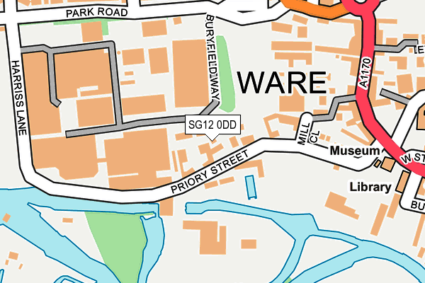 SG12 0DD map - OS OpenMap – Local (Ordnance Survey)