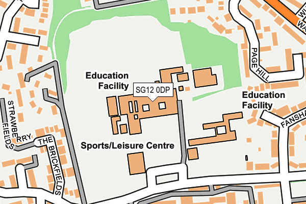 SG12 0DP map - OS OpenMap – Local (Ordnance Survey)