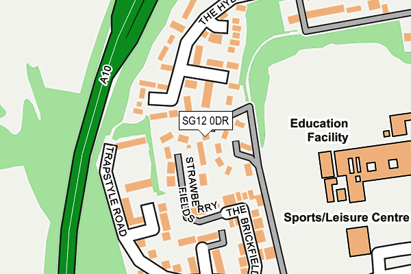 SG12 0DR map - OS OpenMap – Local (Ordnance Survey)