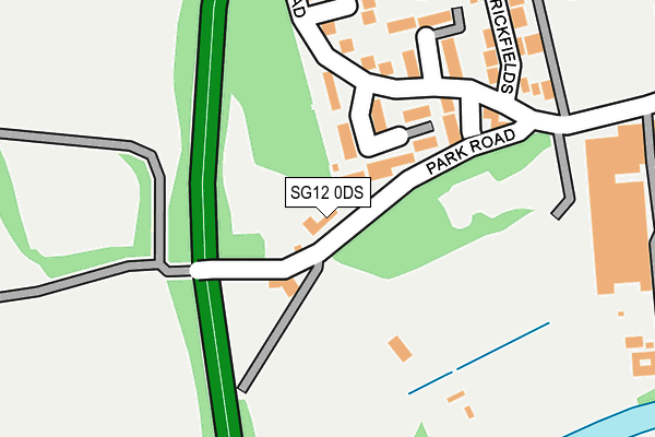 SG12 0DS map - OS OpenMap – Local (Ordnance Survey)