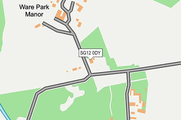 SG12 0DY map - OS OpenMap – Local (Ordnance Survey)