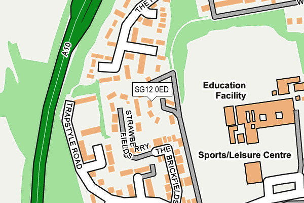 SG12 0ED map - OS OpenMap – Local (Ordnance Survey)