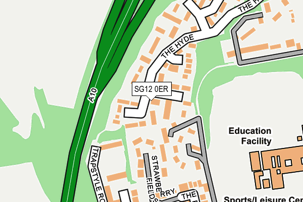 SG12 0ER map - OS OpenMap – Local (Ordnance Survey)