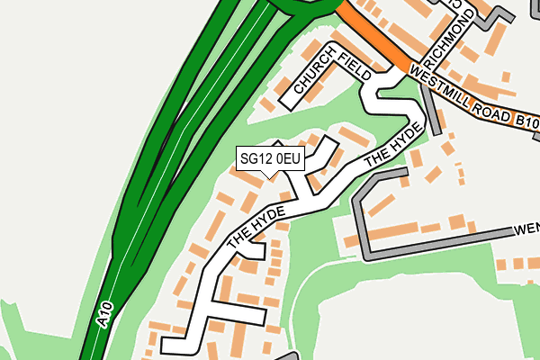 SG12 0EU map - OS OpenMap – Local (Ordnance Survey)