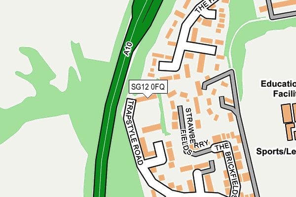 SG12 0FQ map - OS OpenMap – Local (Ordnance Survey)